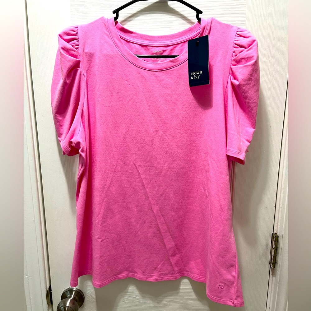 Crown & Ivy puff sleeve t